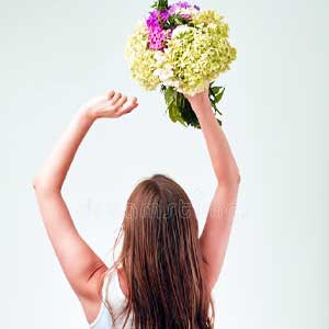 photo ideas with flower overhead boquet 