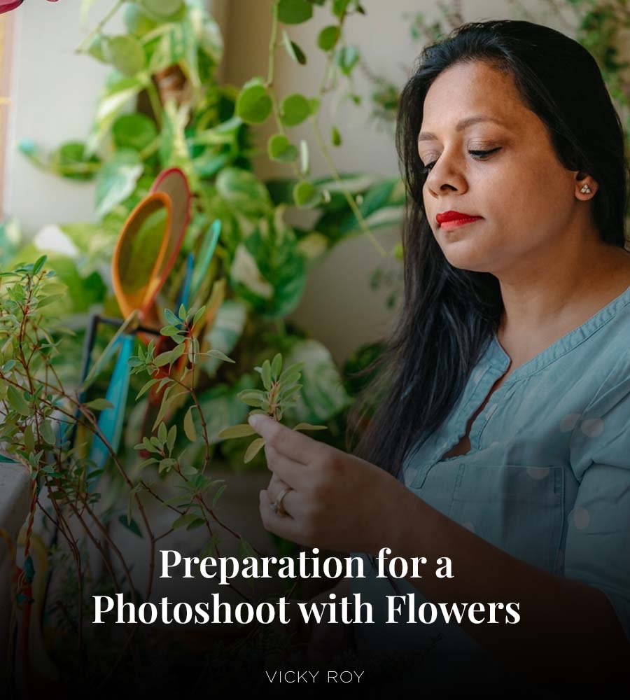 Preparation for a Photoshoot with Flowers