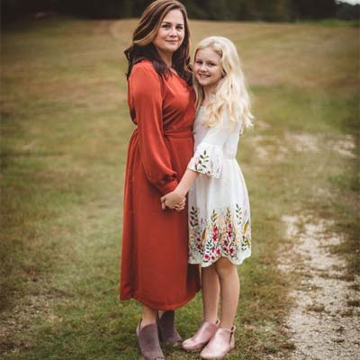 creative mother daughter photoshoot ideas 
standing side by side
